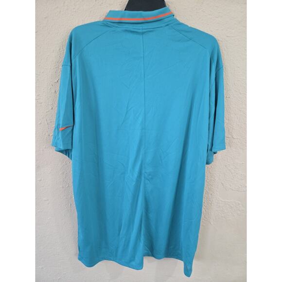 Nike Dri-Fit Miami Dolphins NFL Polo Shirt Men's Size 2XL, Teal Short Sleeve - Picture 2 of 7